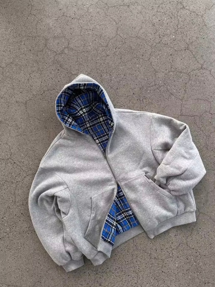 Veste Zippée Damier