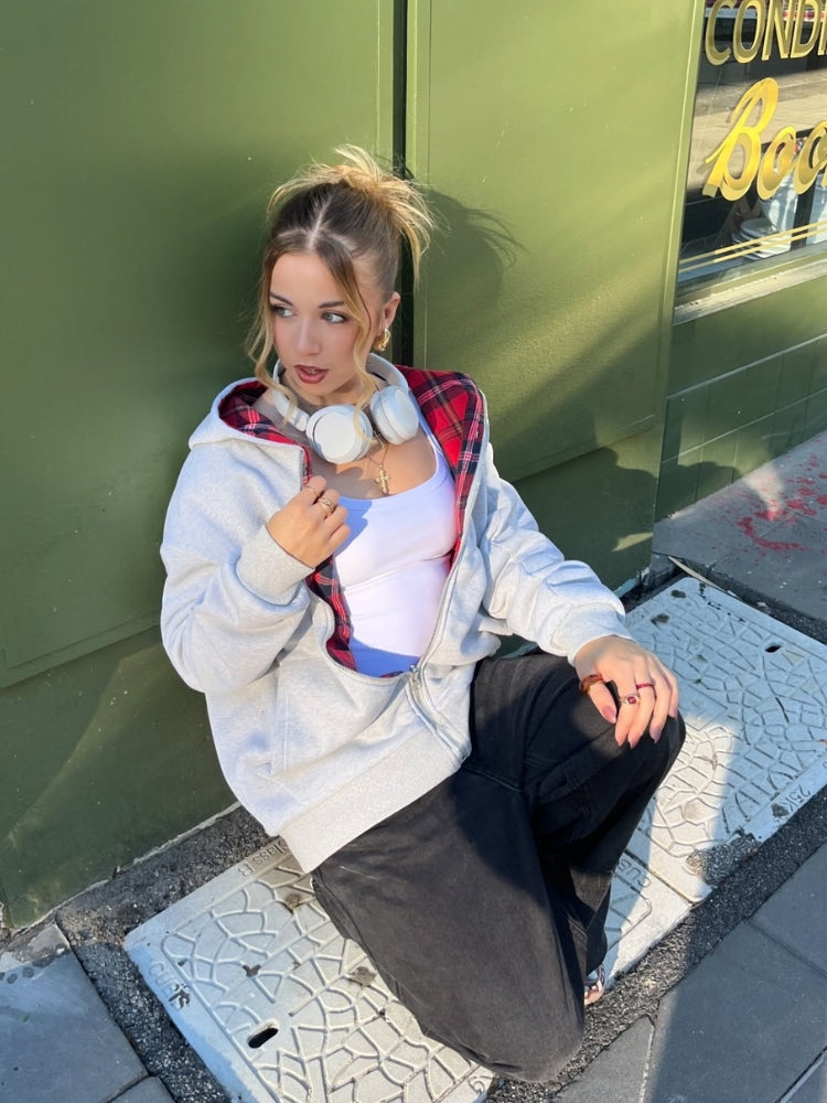 Veste Zippée Damier