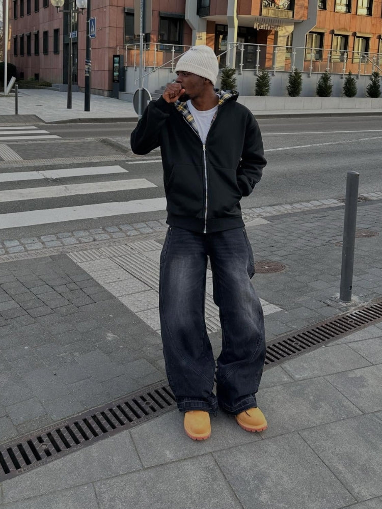 Veste Zippée Damier