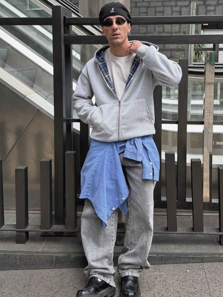 Veste Zippée Damier