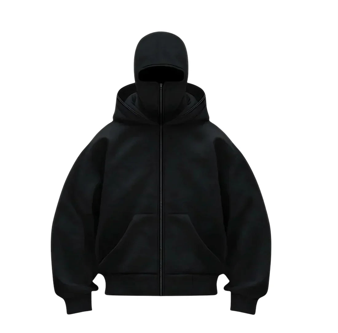 Haut zippé cagoule Noir