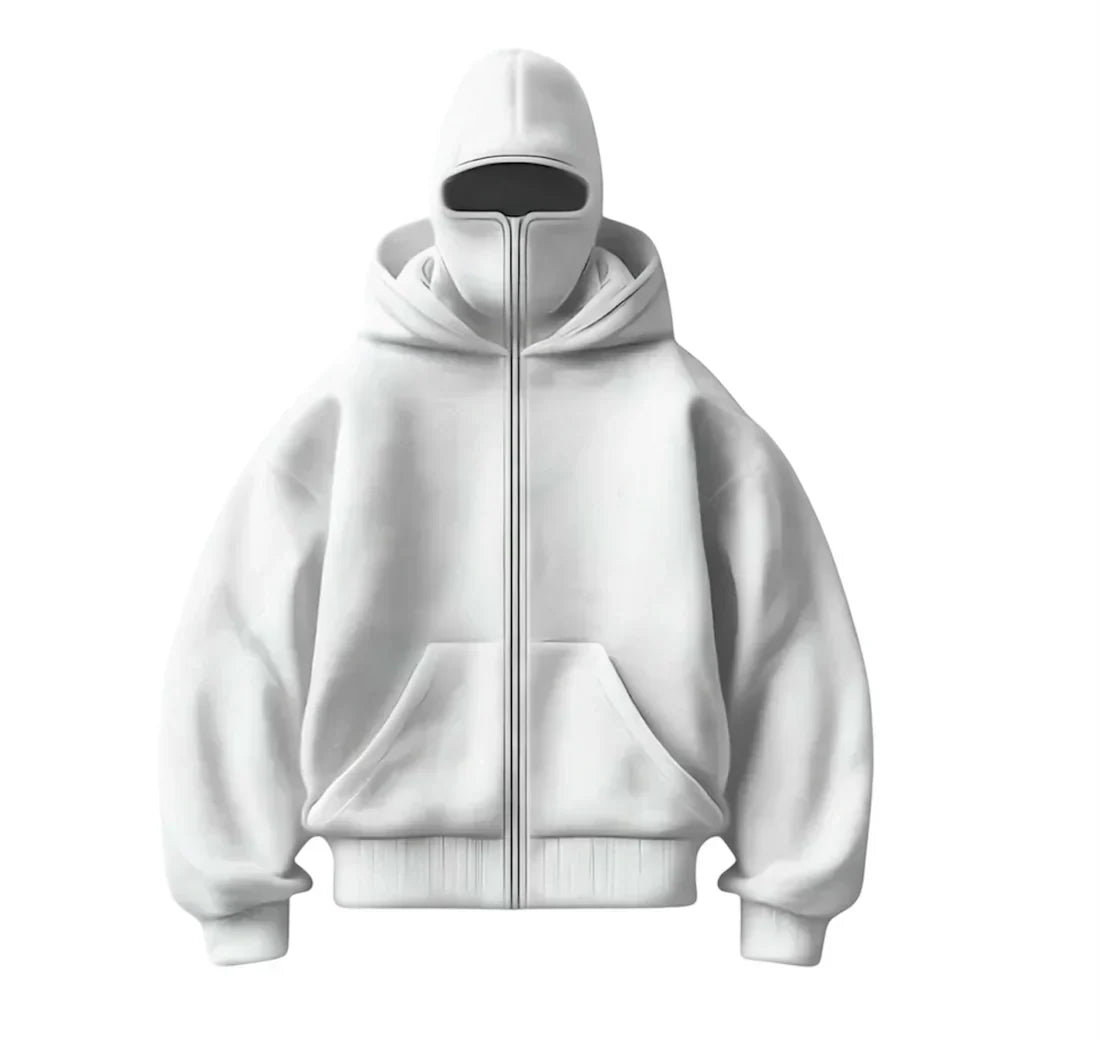 Haut zippé cagoule Blanc